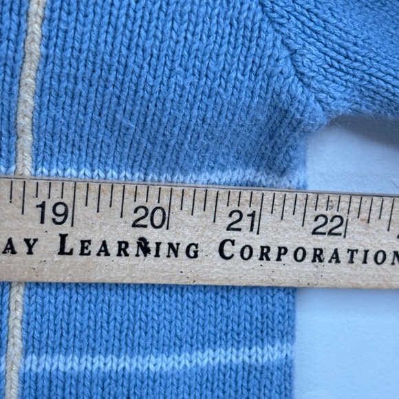 VTG 90s Granny Sweater L Embroidered Owl Hand Knit Windowpane Cottage Blue Twee - Picture 8 of 10